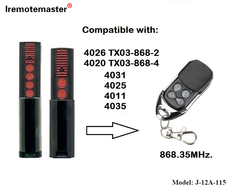 Pou 4020 4026 TX03-868-4 Remote Control 868mhz TX03-8-4 Rolling Code