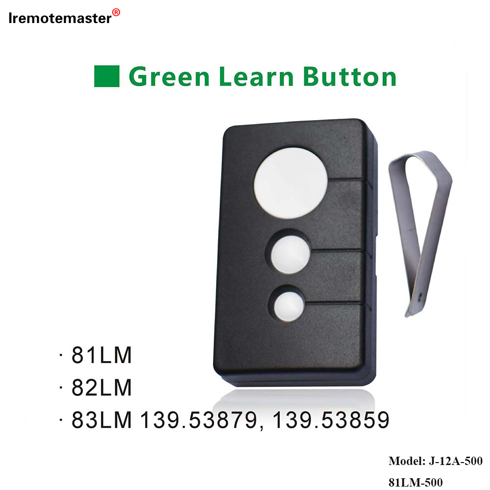 Pou 81LM 82LM 83LM Green Learn bouton 390MHz Garaj pòt Remote Ouvri