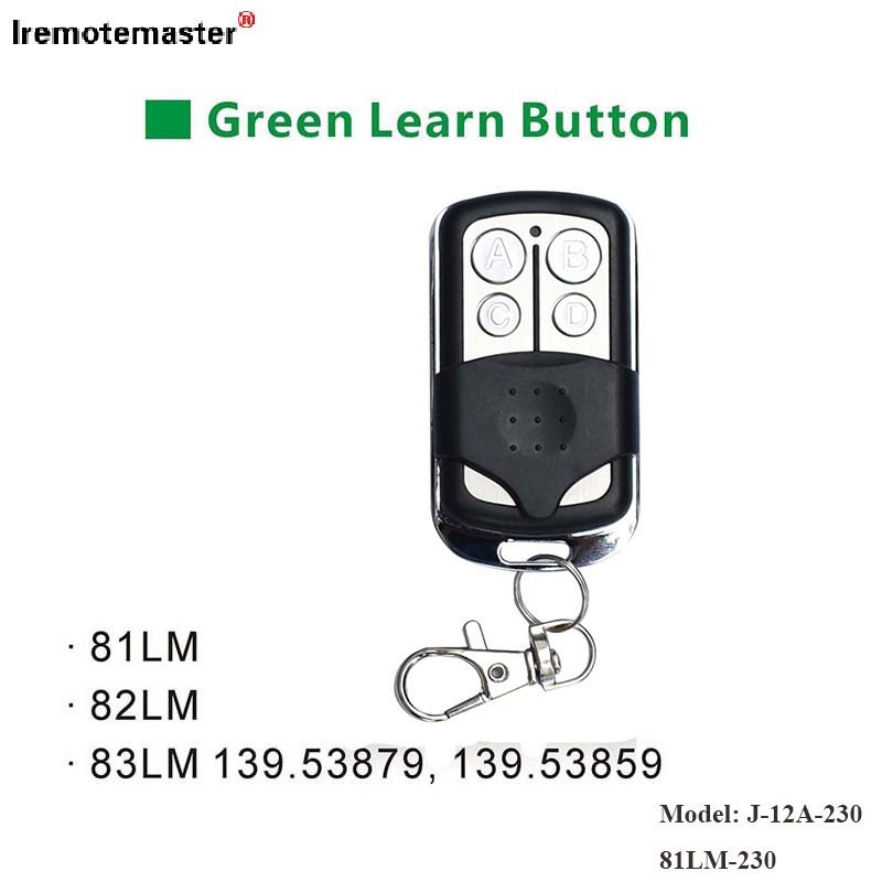 Pou 81LM 82LM 83LM Green Learn bouton 390MHz Gate Pòt Remote transmetè