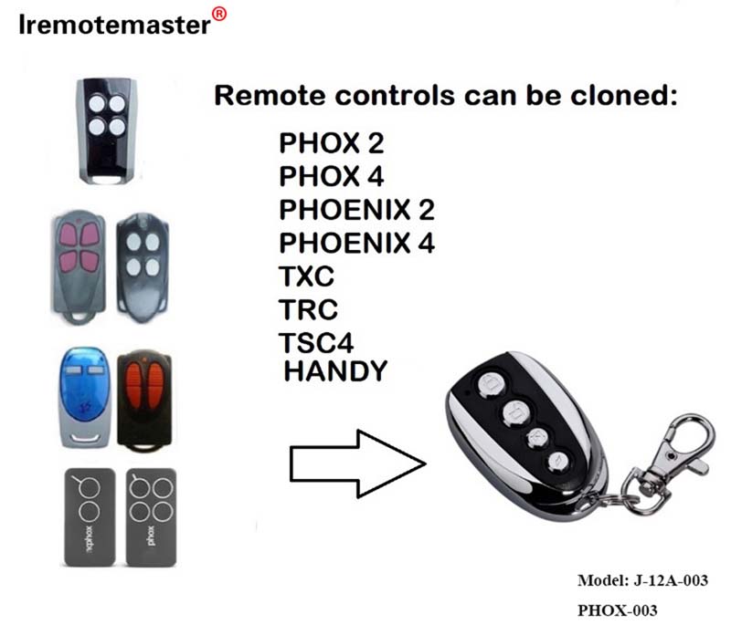 Pou PHOENIX 2 4 TSC2 TSC4 HANDY2 ranplasman pòt garaj kontwòl remote 433.92mhz